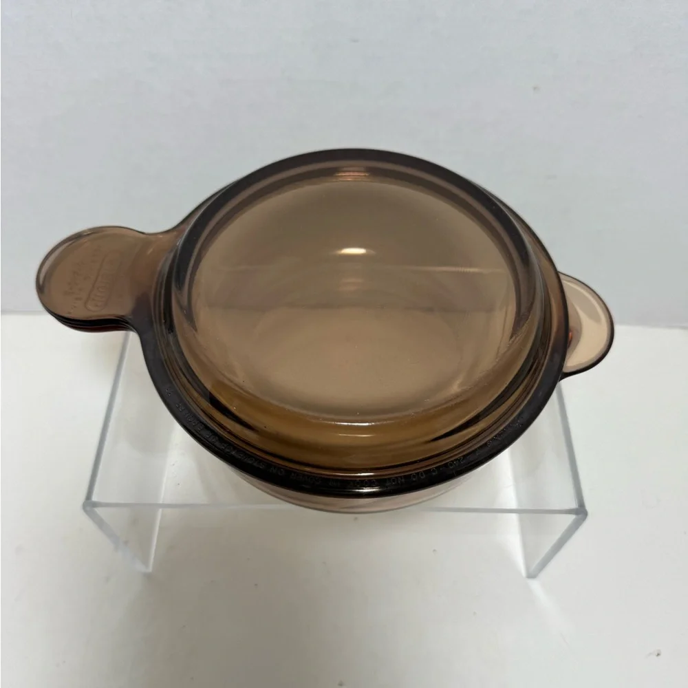 Corning war 720 vision Amber glass grab bowl V – 240 B with Pyrex 240 C lid